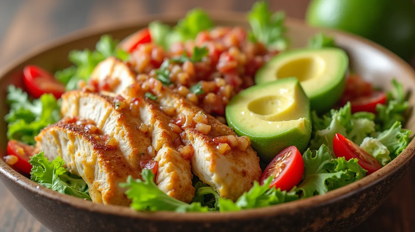 Double Avocado Chicken Salad El Pollo Loco Double Avocado Chicken Salad featuring grilled chicken, avocados, and fresh vegetables