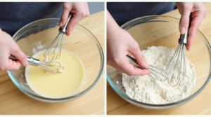Mixing the batter for a Diabetic Lemon Ricotta Cake