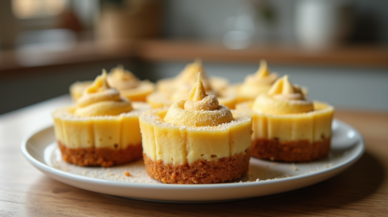 Keto cheesecake cupcakes with almond flour crust and creamy filling.