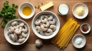 Ingredients for Shrimp Alfredo Recipe