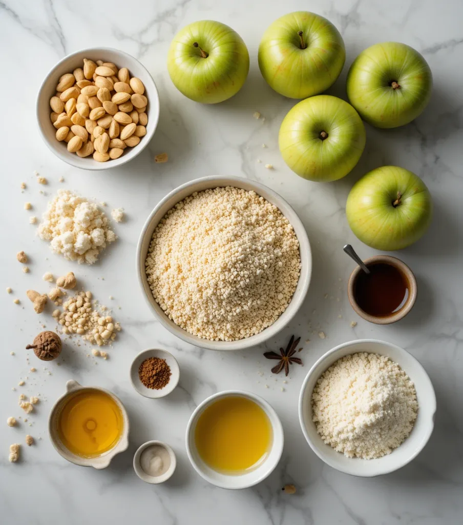 Healthy Apple Crumble: 7 Amazing Secrets Fresh ingredients for healthy apple crumble including Granny Smith apples, oats, and spices