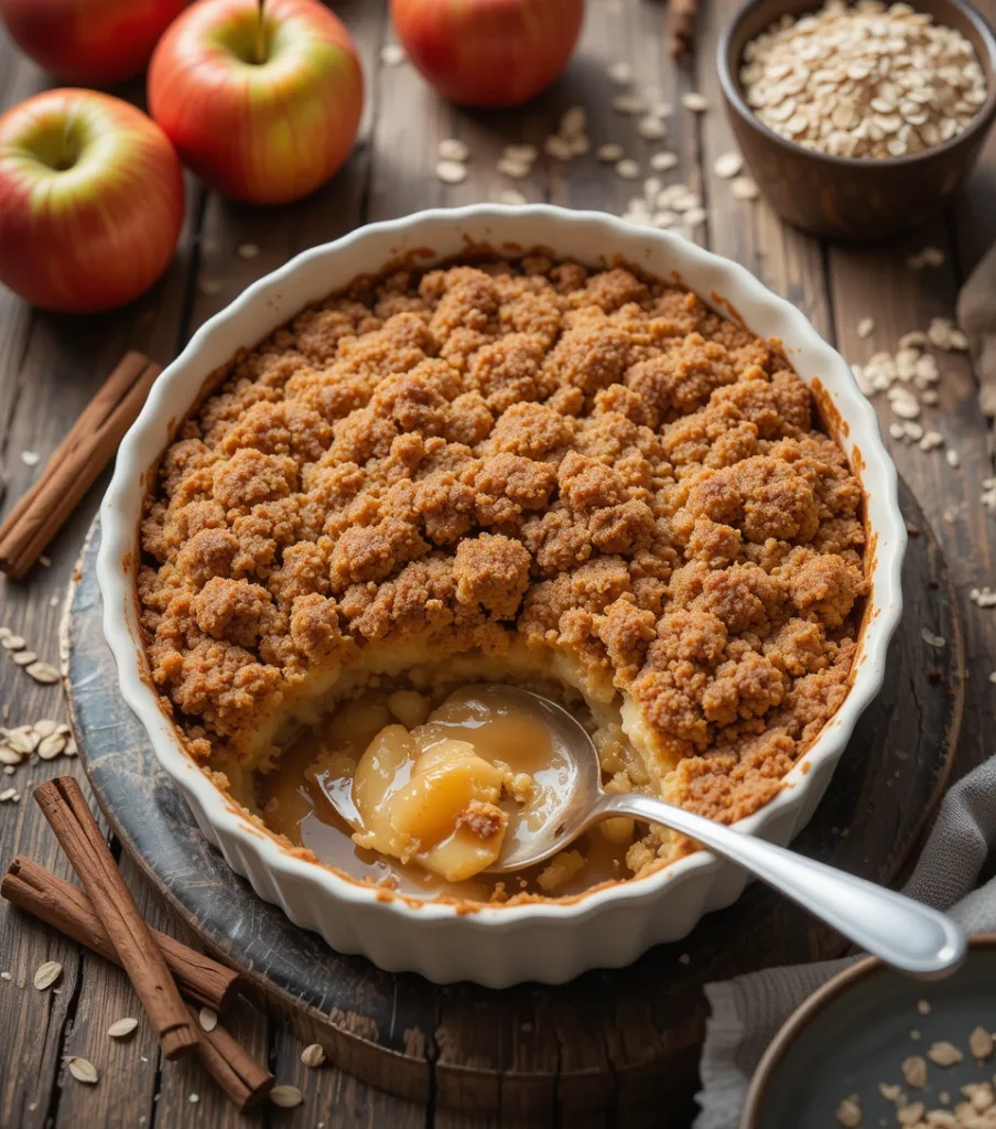 Healthy Apple Crumble: 7 Amazing Secrets Homemade healthy apple crumble with oat topping and cinnamon spiced apples