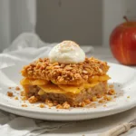 Healthy Apple Crumble: 7 Amazing Secrets Plate of warm healthy apple crumble with Greek yogurt topping