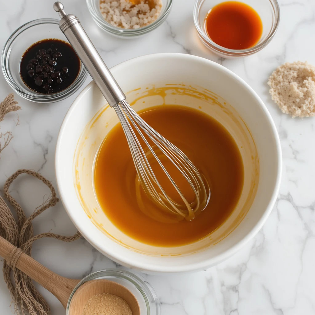 Miso Salmon Recipe Whisking miso glaze ingredients