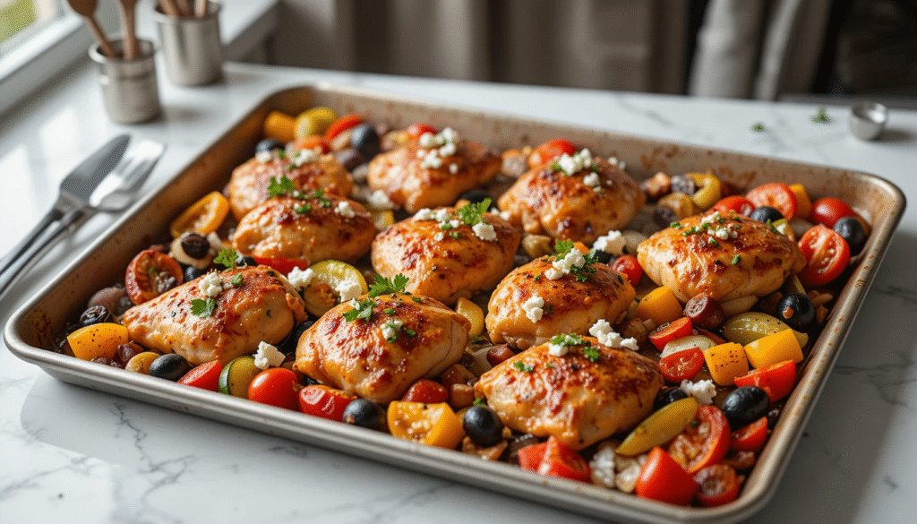 Ultimate Greek Sheet Pan Chicken with Mediterranean Vegetables