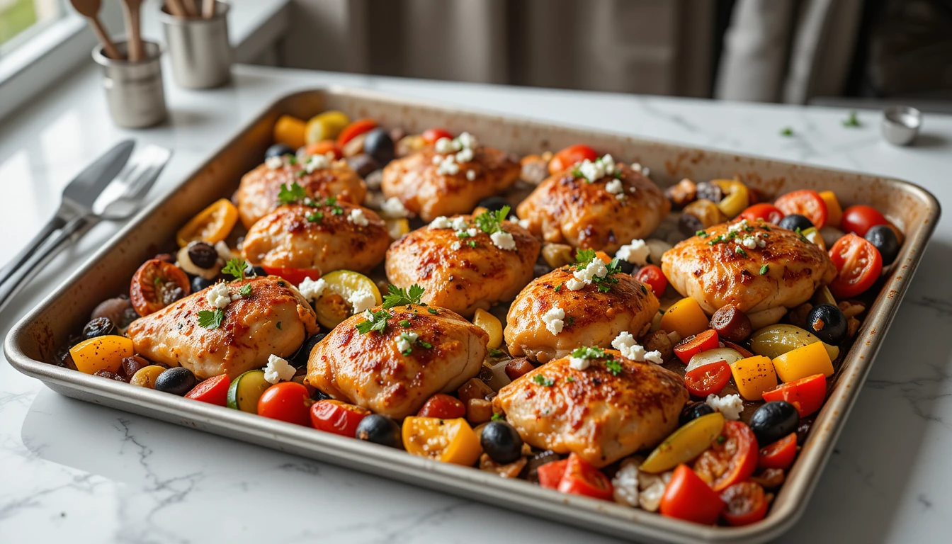 Greek Sheet Pan Chicken Ultimate Greek Sheet Pan Chicken with Mediterranean Vegetables